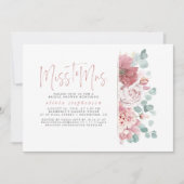 ミセス恋しく思ダスティピンクフローラブライダルシャワー 招待状 (正面)