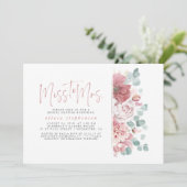 ミセス恋しく思ダスティピンクフローラブライダルシャワー 招待状 (スタンド正面)