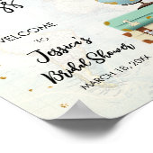 ミセス恋しく思トラベルへの旅行ブライダルシャワーへようこそ ポスター (角)