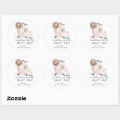 ミセス恋しく思ピンクスーツケースブライダルシャワーへ旅行 ラウンドシール (シート)