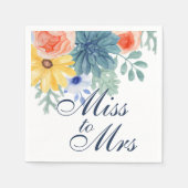 ミセス恋しく思フローラ多肉性マカロンブライダルシャワー スタンダードカクテルナプキン (正面)