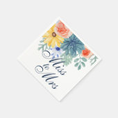 ミセス恋しく思フローラ多肉性マカロンブライダルシャワー スタンダードカクテルナプキン (角)