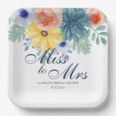 ミセス恋しく思フローラ多肉性マカロンブライダルシャワー ペーパープレート (正面)
