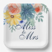 ミセス恋しく思フローラ多肉性マカロンブライダルシャワー ペーパープレート (正面)