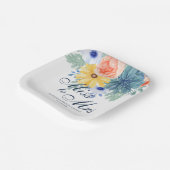 ミセス恋しく思フローラ多肉性マカロンブライダルシャワー ペーパープレート (傾斜あり)