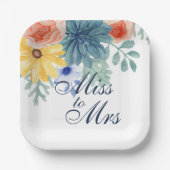 ミセス恋しく思フローラ多肉性マカロンブライダルシャワー ペーパープレート (正面)