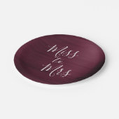 ミセス恋しく思ブライダルシャワーのパーティー・ブルゴーニュ ペーパープレート (アングル)