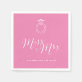 ミセス恋しく思ブライダルシャワーナプキンへ |ピンク スタンダードカクテルナプキン (正面)