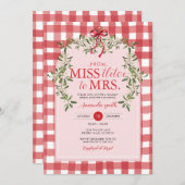 ミセス恋しく思ブライダルシャワーホリデー・クリスマスに向かうトレートー 招待状 (正面/裏面)