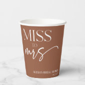 ミセス恋しく思ブラウン・ボホ・ボヘミアン・ブライダルシャワーへ 紙コップ (裏面)