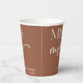 ミセス恋しく思ブラウン・ボホ・ボヘミアン・ブライダルシャワーへ 紙コップ (右)