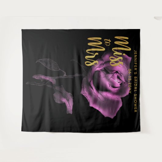 ミセス恋しく思ムーディ紫のバラダークブライダル背景 タペストリー (正面(横))