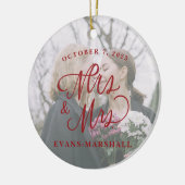 ミセス新婚の夫人の写結婚した真 セラミックオーナメント (左)