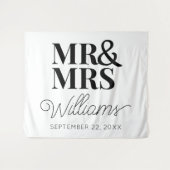 ミセス氏の結婚ブライダルシャワーモダン背景 タペストリー (正面(横))