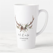 ミセス素朴ズとミセスのスタッ結婚グ水色フローラ カフェラテマグ (右)