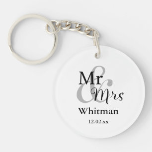 ミセス結婚のパーソナライズされたKeyring Name & Date キーホルダー