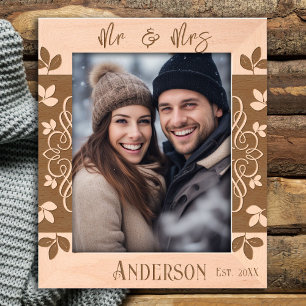 ミセス結婚のフローラ縁ど レーザー彫刻フレーム