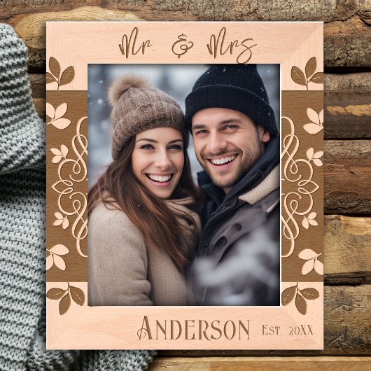 ミセス結婚のフローラ縁ど レーザー彫刻フレーム