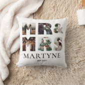 ミセス結婚フォトコラージュパーソナライズされた クッション (ブランケット)