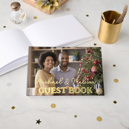ミセス結婚フォトスクリプエレガントト金ゴールド ゲストブック