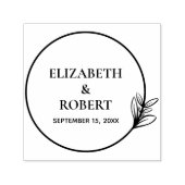 ミセス結婚・ラウンドのモノグラムパーソナライズされた セルフインキングスタンプ (デザイン)