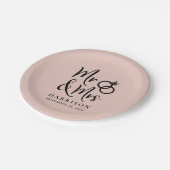 ミセス結婚・赤面・ピンク ペーパープレート (アングル)