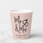 ミセス結婚・赤面・ピンク 紙コップ (正面)