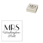 ミセス1または2行のハイフン付き長い名結婚前 ラバースタンプ (押印)