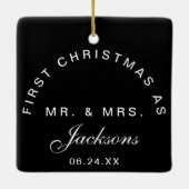 ミセス1フォトコラージュ初めてのクリスマス セラミックオーナメント (裏面)