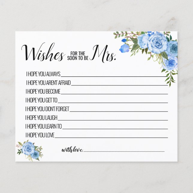 ミセス・アドバイス・カードを希望 (正面)