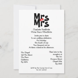 ミセス・アンド・ミセスモダンゲイ・レ結婚ズビアン 招待状
