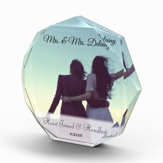 ミセス・アンド・ミセス新しい贈り物を手に入れ異教のる フォトブロック (右)