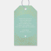 ミセス・アンド・ミセス結婚の金ゴールド・紙吹雪・ミント ギフトタグ (裏面)