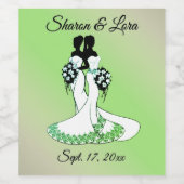 ミセス・アンド・ミセス結婚・グパーソナライズされたリーン ワインラベル (シングルラベル)