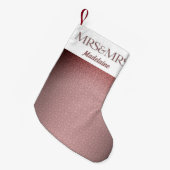 ミセス・アンド・ミセス・サングリア・ダマスクの年と名前 スモールクリスマスストッキング (正面 (吊り時))