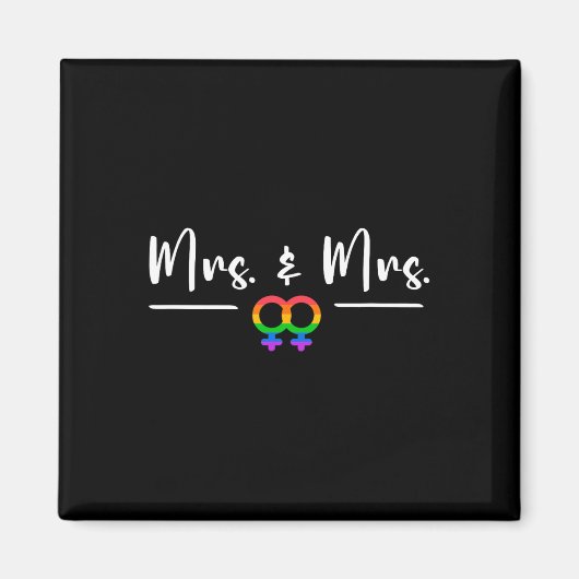 ミセス・アンド・ミセス・ハニーのレズビアンLgbt結婚披露宴 マグネット (正面)