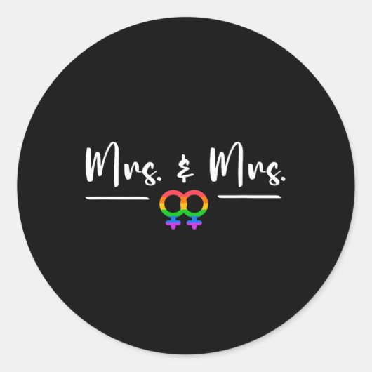 ミセス・アンド・ミセス・ハニーのレズビアンLgbt結婚披露宴 ラウンドシール (正面)
