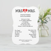 ミセス・アンド・ミセス・ラブ・ハート・レズ結婚ビアン 招待状 (スタンド正面)