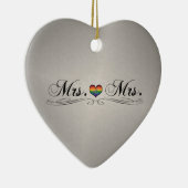 ミセス・アンド・ミセス・レズビアンプライドタイポグラフィデザイン セラミックオーナメント (右)