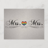 ミセス・アンド・ミセス・レズビアンプライドタイポグラフィデザイン ポストカード (正面)