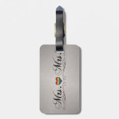 ミセス・アンド・ミセス・レズビアンプライドタイポグラフィデザイン ラゲッジタグ (裏面縦)