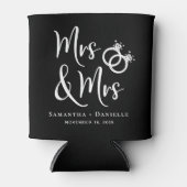 ミセス・アンド・ミセス・レズビアン・ブラック・結婚式の引き出物 缶クーラー (正面)