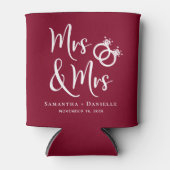 ミセス・アンド・ミセス・レズビアン・ブルゴーニュ結婚式の引き出物 缶クーラー (正面)