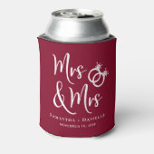 ミセス・アンド・ミセス・レズビアン・ブルゴーニュ結婚式の引き出物 缶クーラー (缶裏面)