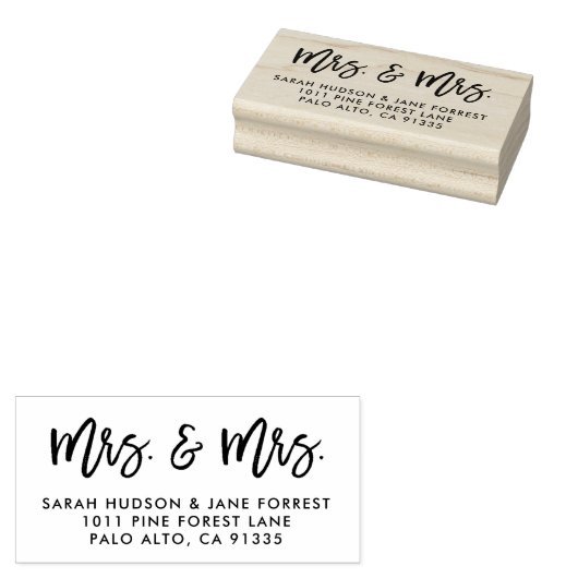 ミセス・アンド・ミセス・差出人住所・スタンプ、クリスマス・カード ラバースタンプ (押印)