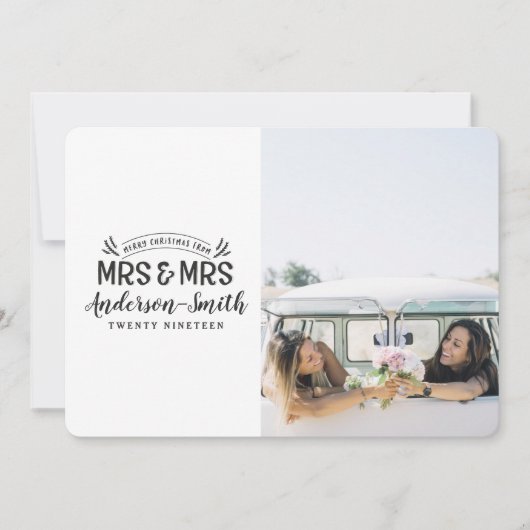 ミセス・アンド・ミセス・結婚クリスマスのお知らせ シーズンカード (正面)