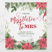 ミセス・ウィンター・ポインセチアブライダルシャワー ワインラベル (シングルラベル)