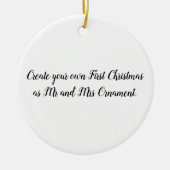 ミセス・オーナメントとして独自の初めてのクリスマスを作成 セラミックオーナメント (正面)