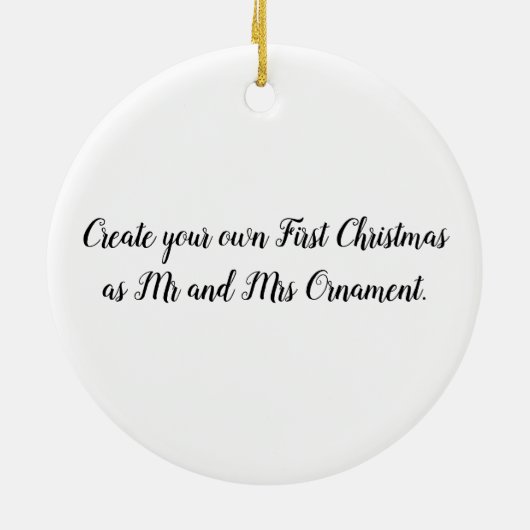 ミセス・オーナメントとして独自の初めてのクリスマスを作成 セラミックオーナメント (裏面)