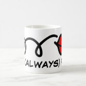 ミセス・オールウェイズは女性に対して正しいマグ |赤いキス唇 コーヒーマグカップ (中央)